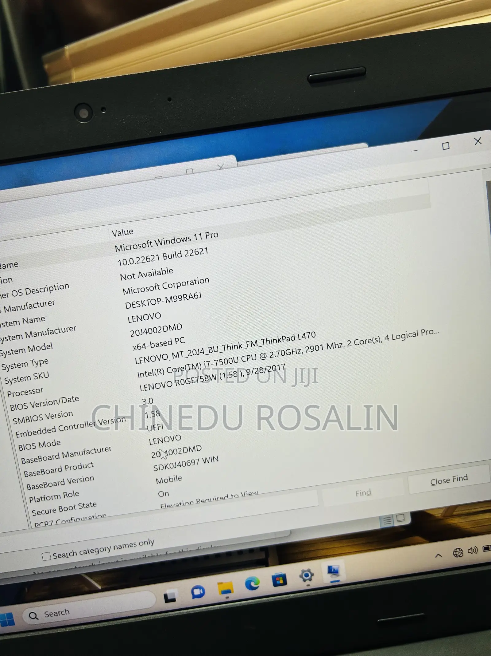 Laptop Lenovo ThinkPad L470 8GB Intel Core i7 SSD 256GB