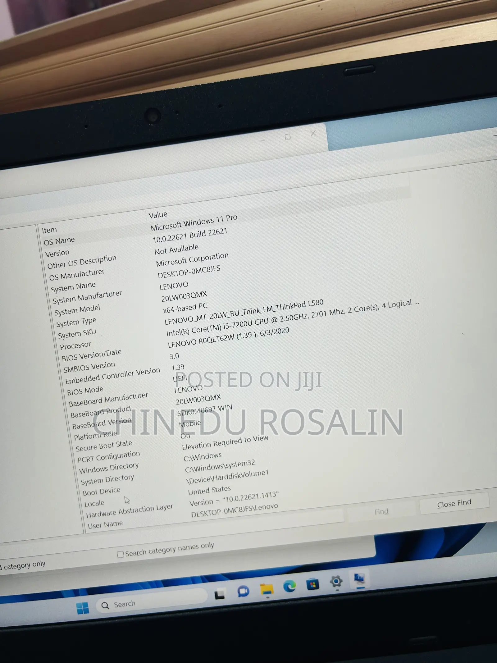 Laptop Lenovo ThinkPad L580 8GB Intel Core i5 SSD 256GB
