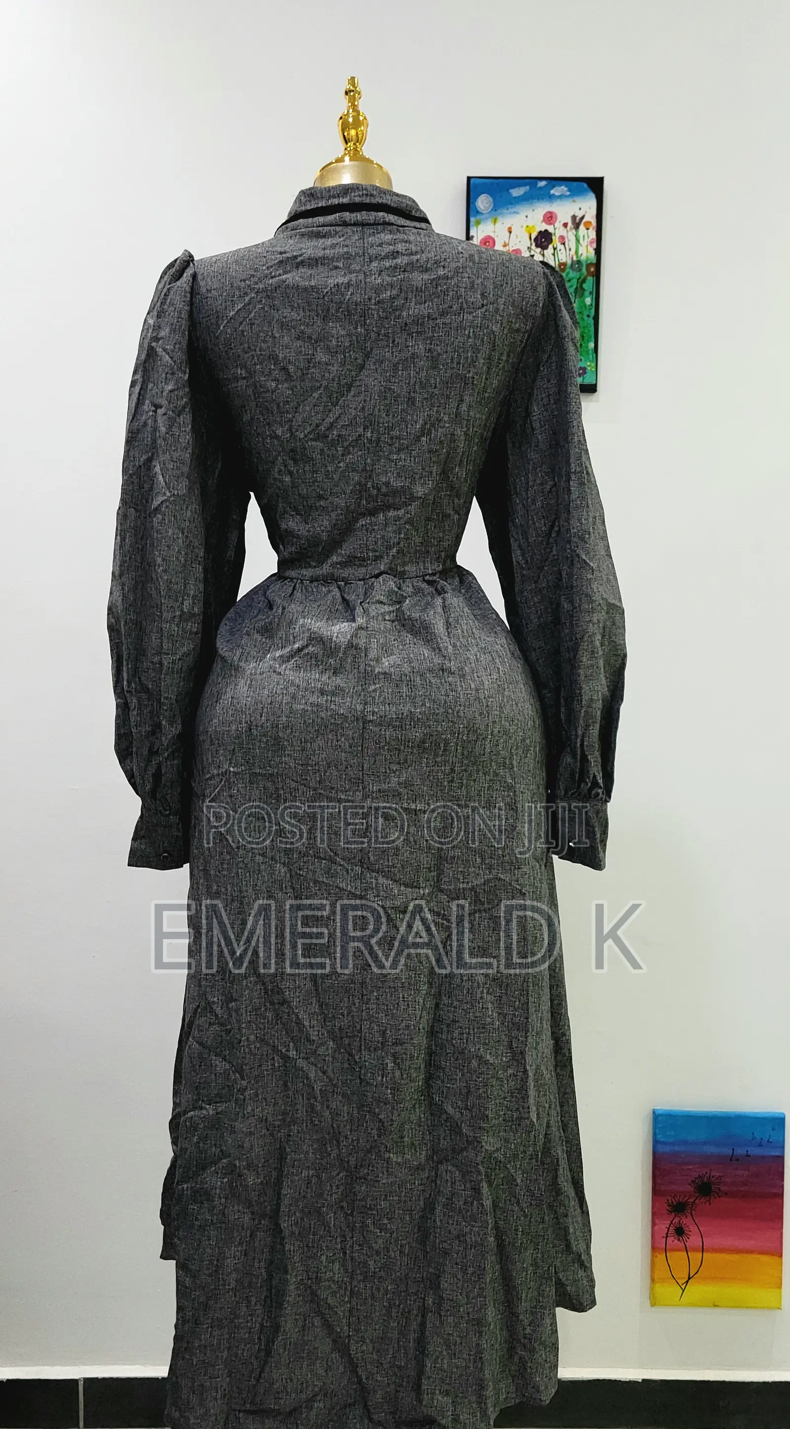Classy Long Ash/Grey Dress