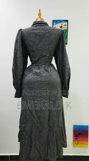 Classy Long Ash/Grey Dress