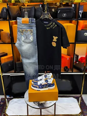 Premium Louis Vuitton 3-Piece Outfit (Shirt, Jeans & Sneakers)