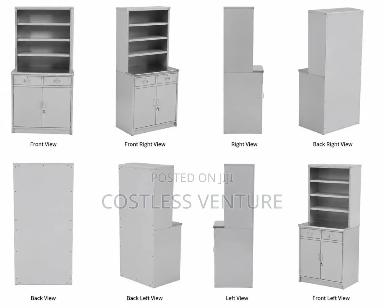 Ingot Stainless Steel Medicine Cabinet (Adjustable Open Shelves)