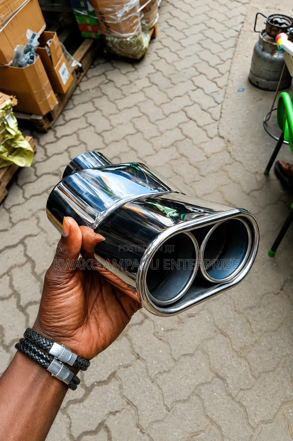 Curved Chrome Exhaust Tip - Stylish &  Sporty