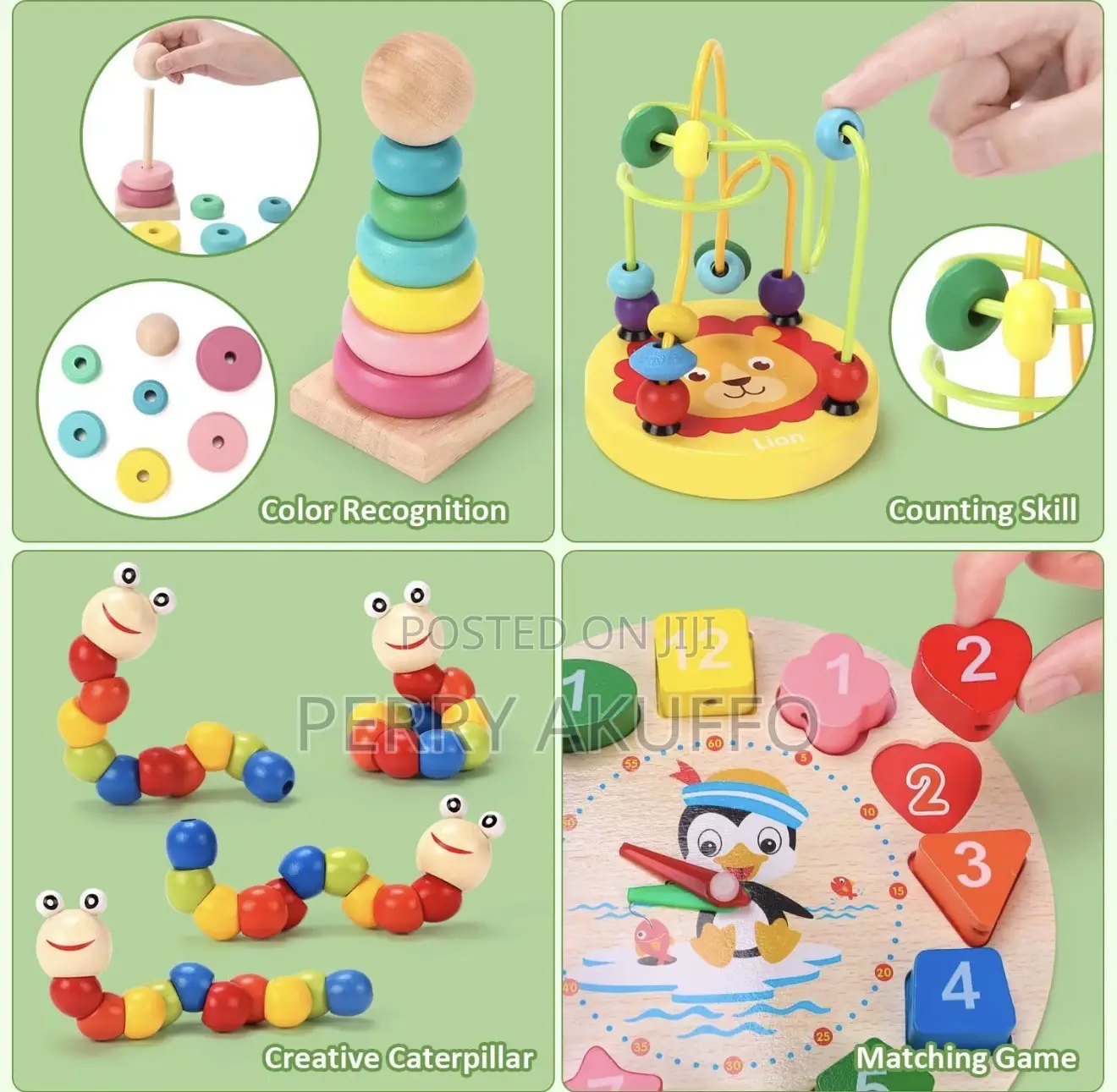 5-6pcs/Set Montessori Wooden Toys for Babies