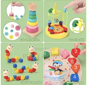 5-6pcs/Set Montessori Wooden Toys for Babies