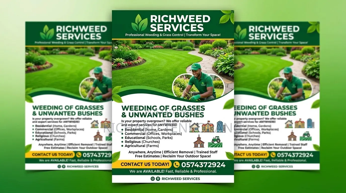 Weed All Bushes Which Includes Farm,school, Homes, Work Place  Park Et