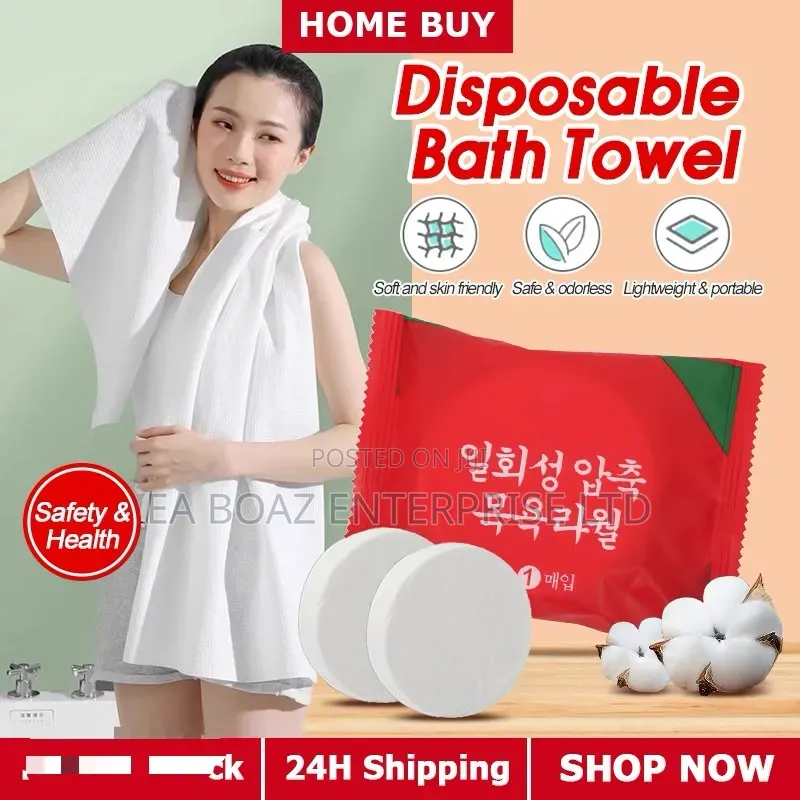 Compressed Disposable Travel Cotton Towel Size 70x140cm