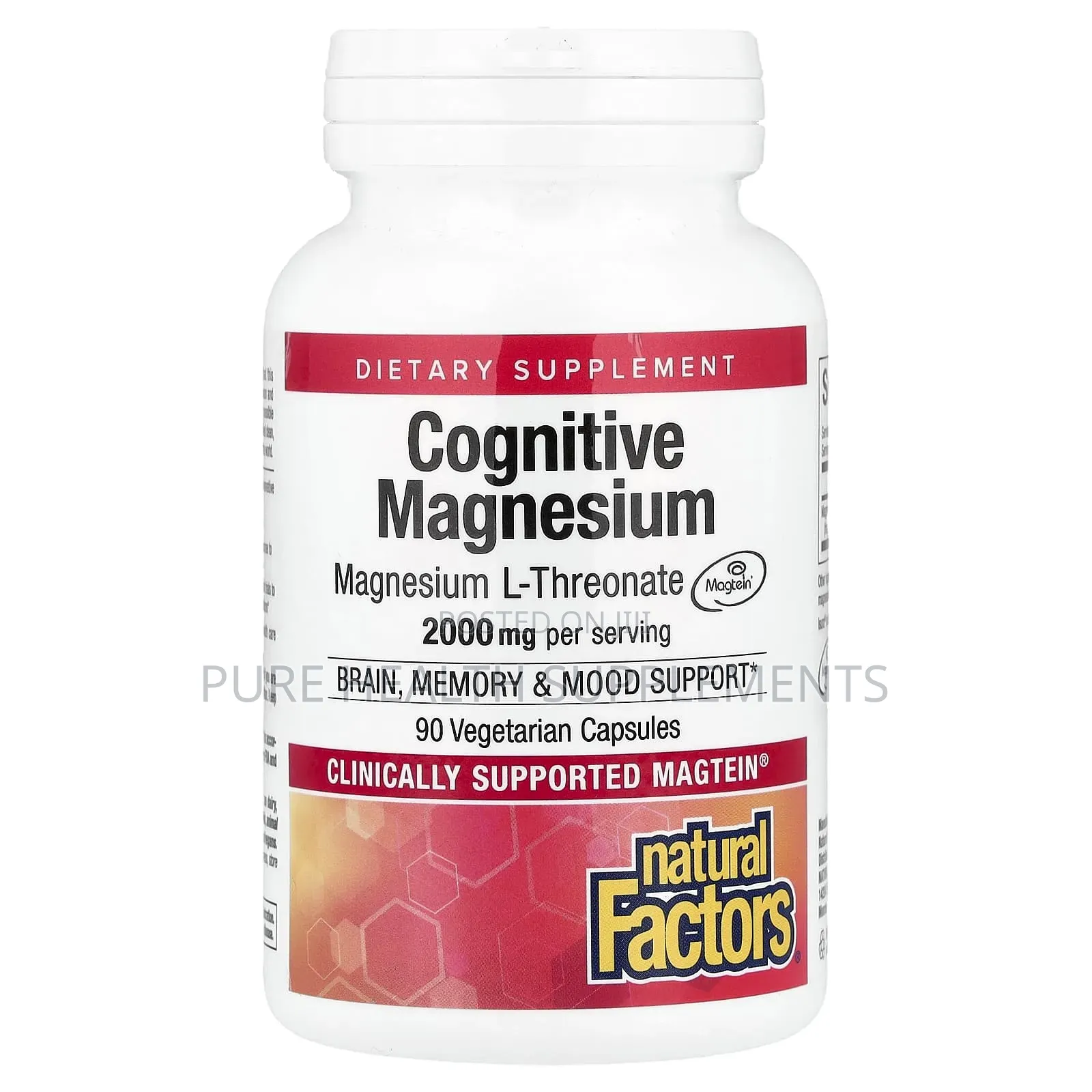 Cognitive Magnesium, Magnesium L Threonate, Magtein, 90 Veg Caps
