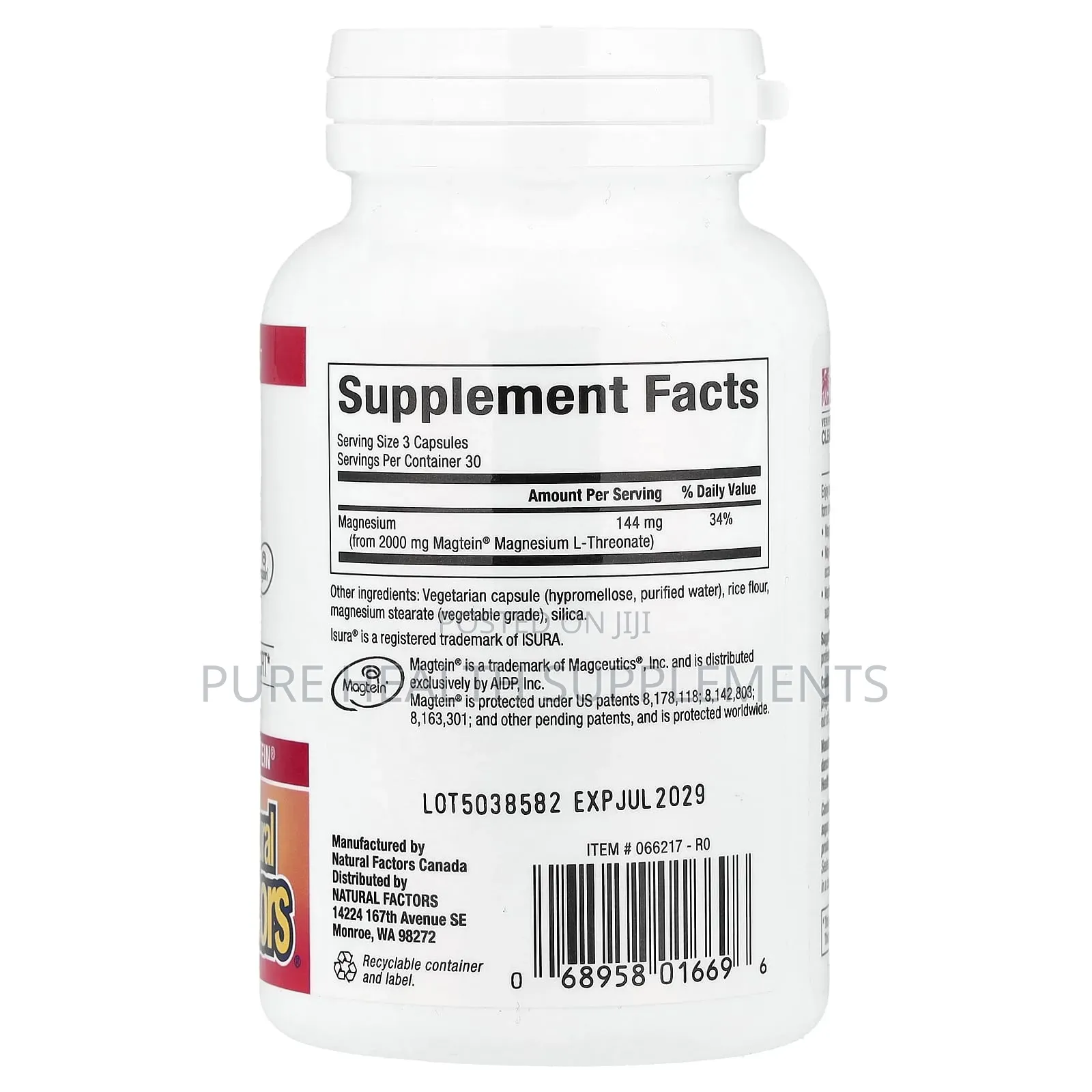 Cognitive Magnesium, Magnesium L Threonate, Magtein, 90 Veg Caps