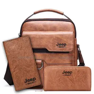 Jeep Buluo 3-Piece Men's Messenger Bag and Wallet Set