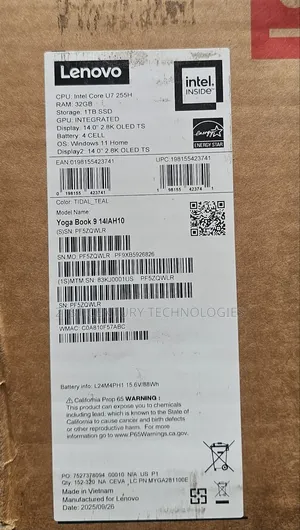 New Laptop Lenovo Yoga Book 9i 32GB Intel Core Ultra 7 SSD 1T