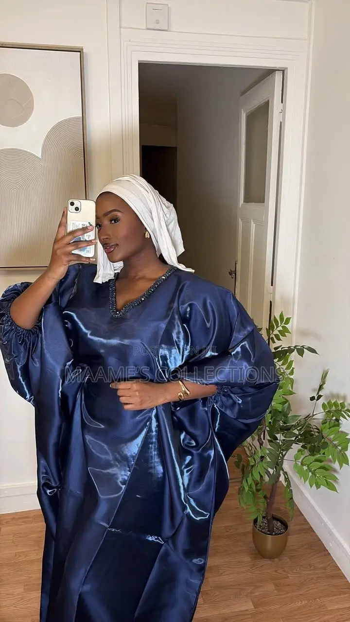 Women’s Satin Bubu / Boubou Kaftan Dress Gown