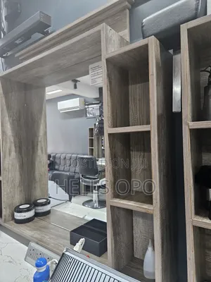 2 Barber Work Stations. . Very Nice Wood Barber Work Station