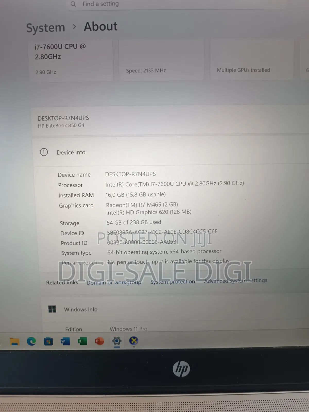 Laptop HP EliteBook 850 G4 16GB Intel Core i7 SSD 256GB