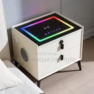 Smart Bedside Table With Bluetooth and Wireless Charging