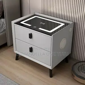 Smart Bedside Table With Bluetooth and Wireless Charging