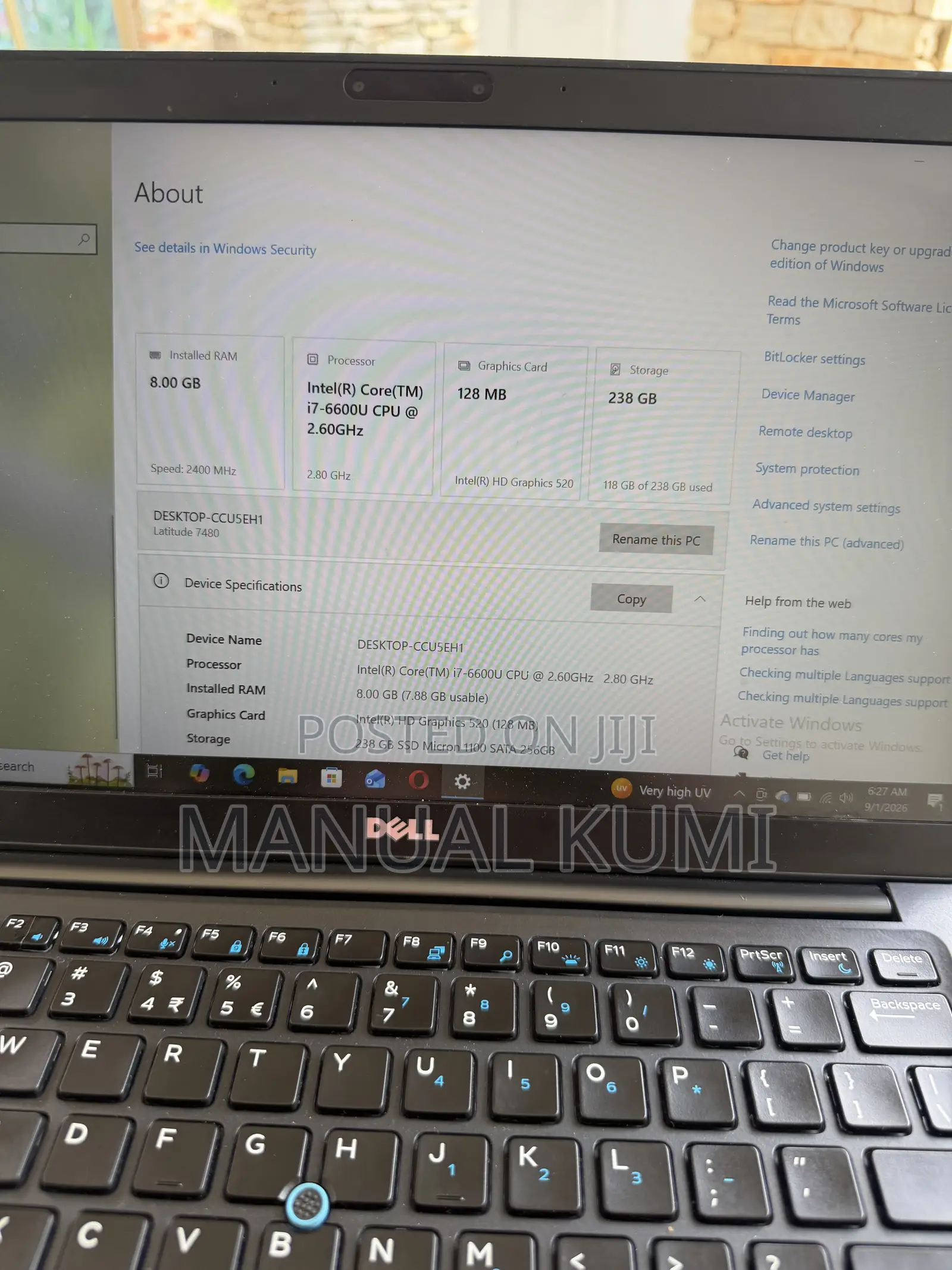 Laptop Dell Latitude 7480 8GB Intel Core i7 HDD+SSD 256GB