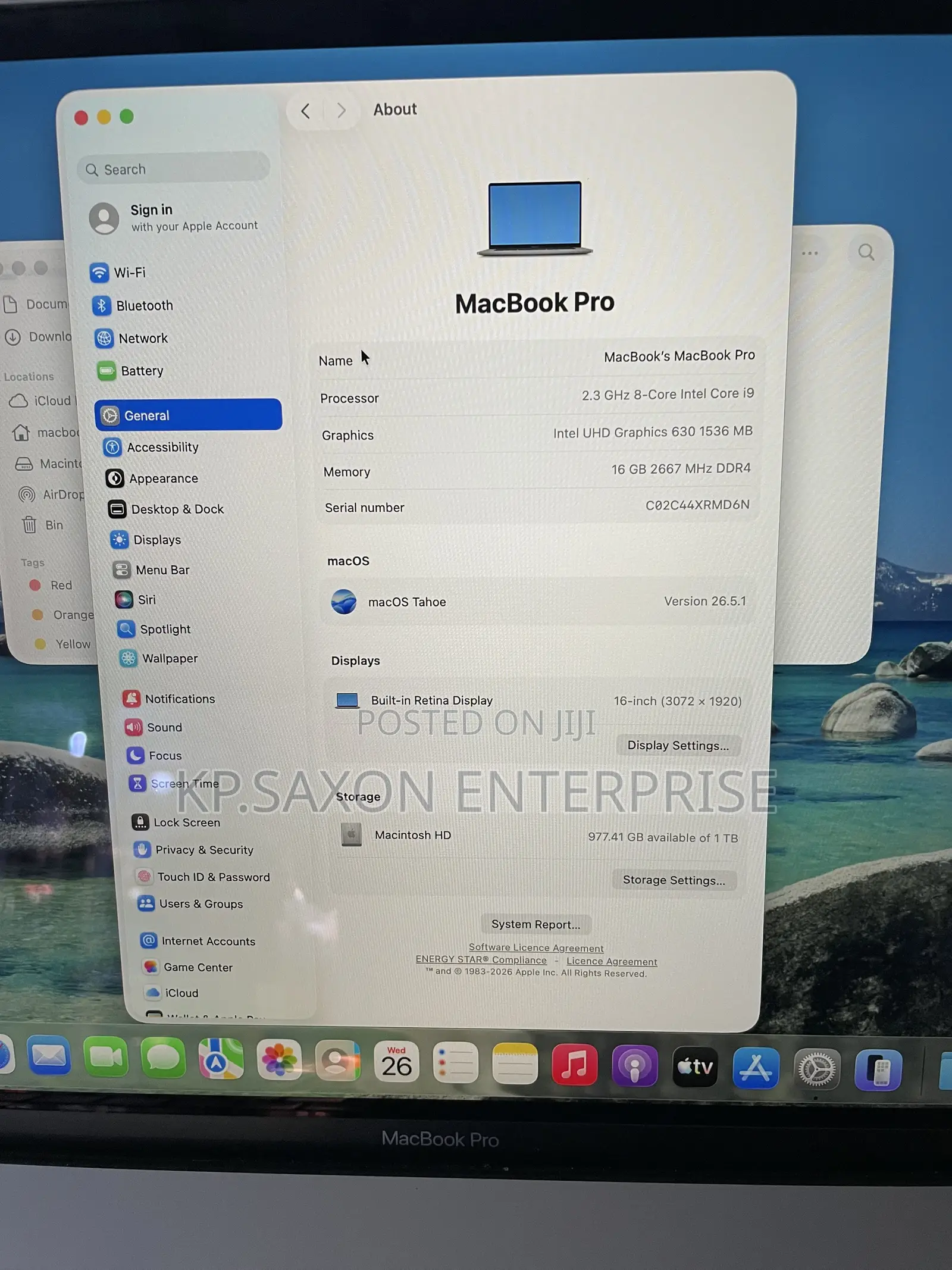 New Laptop Apple MacBook Pro 2019 16GB Intel Core i9 SSD 1T