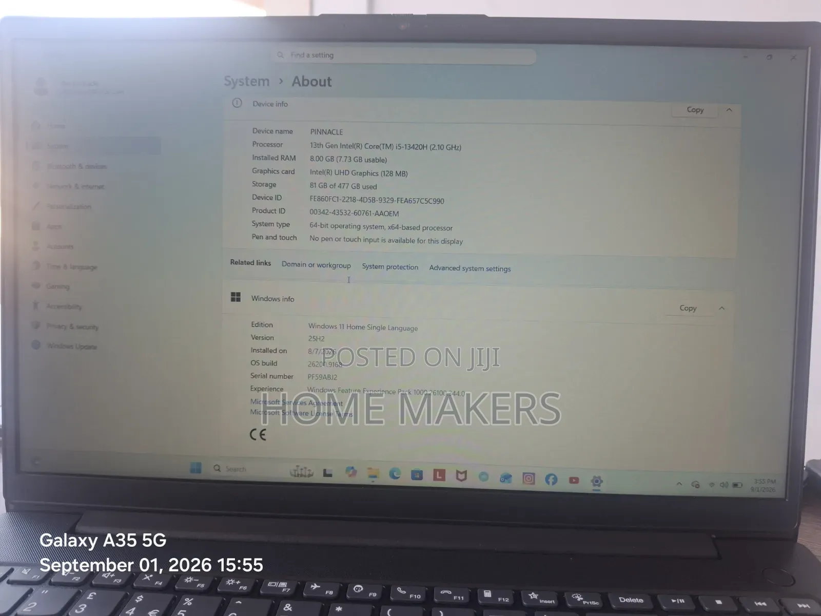 New Laptop Lenovo V15 8GB Intel Core i5 SSHD+SSD 500GB