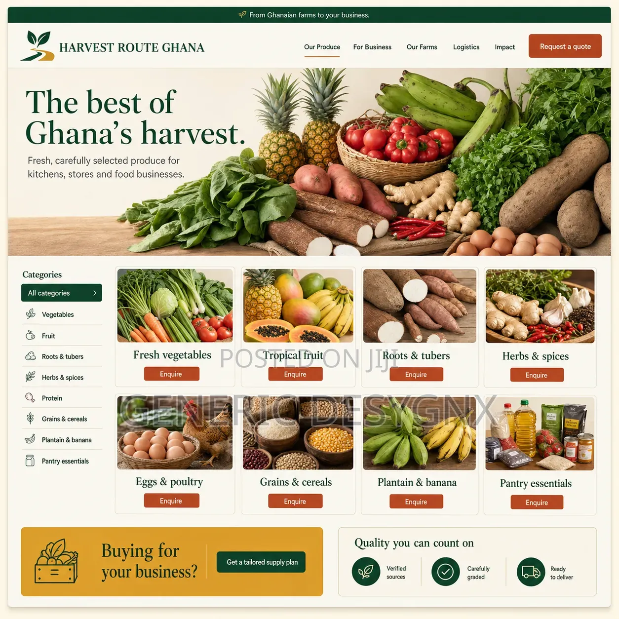 Wesite for Agribusiness