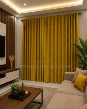 Curtains ( 2in1 Yellow Gold Curtain )
