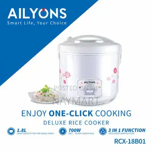 AILYONS RCX-18B01 Deluxe 1.8L Electric Rice Cooker 3 in 1 - White