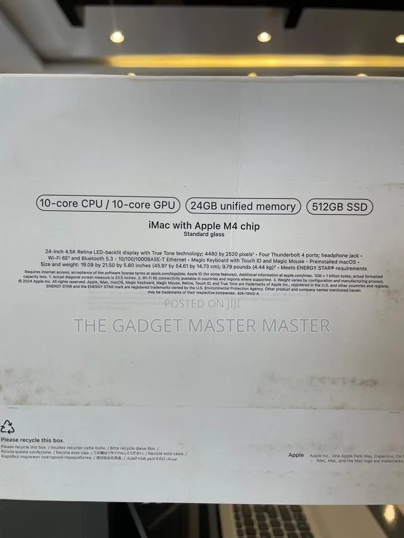 New Desktop Computer Apple iMac M4 24GB Apple M4 SSD 512GB