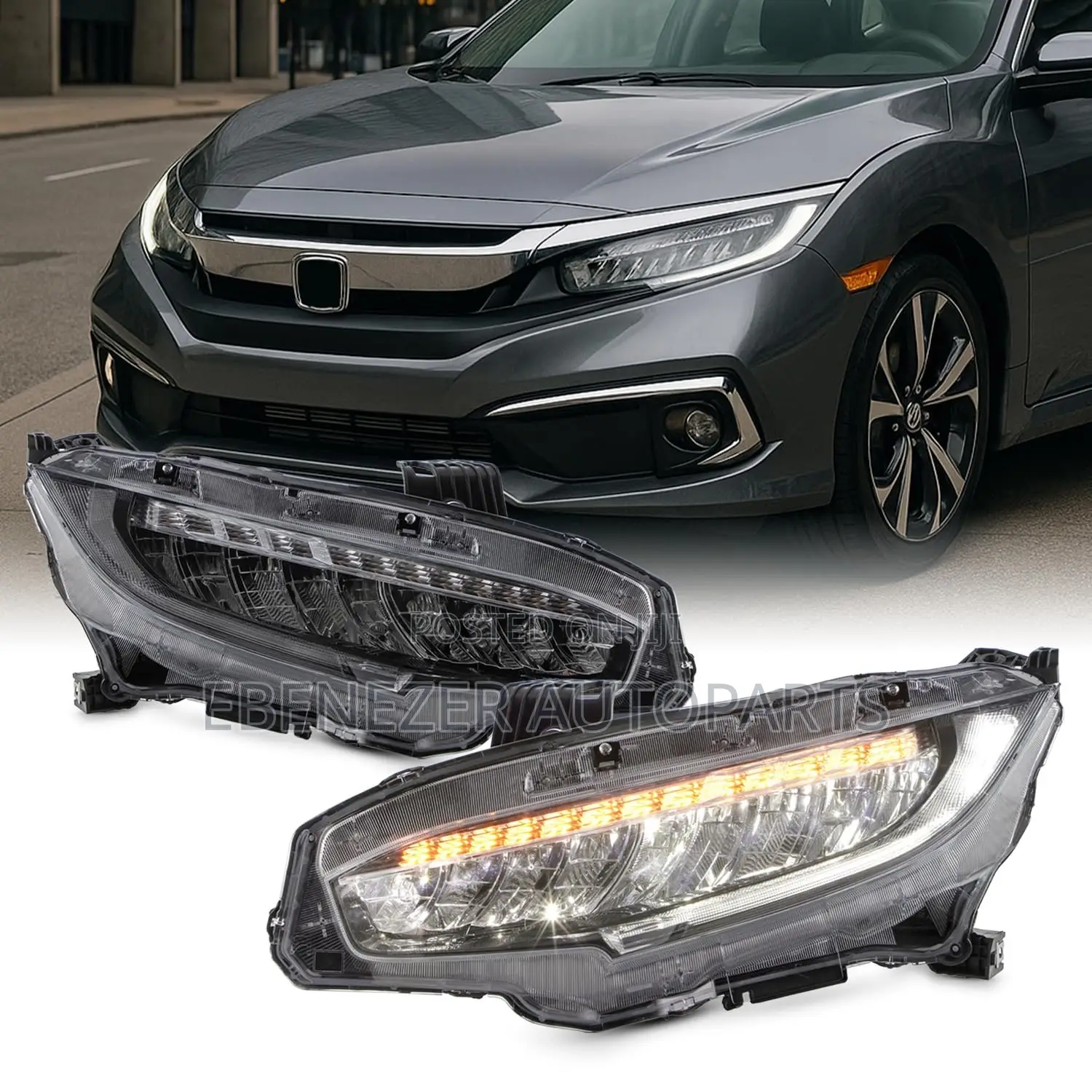 Honda Civic Led Headlights Pair 2016 2017 2018 2019 2020