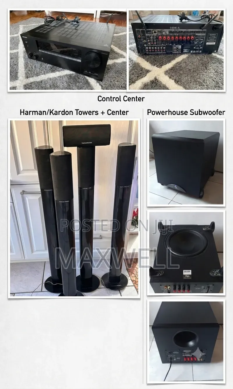 Onkyo Avr, Klipsch Subwoofer, Harman Kardon Surround Speakers