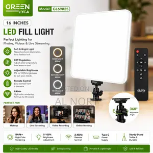 Green Lyca 19-Inch LED Fill Light – Adjustable CCT Brightness