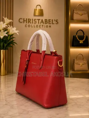 Premium Red Structured Handbag – New Ladies Designer-Style Bag