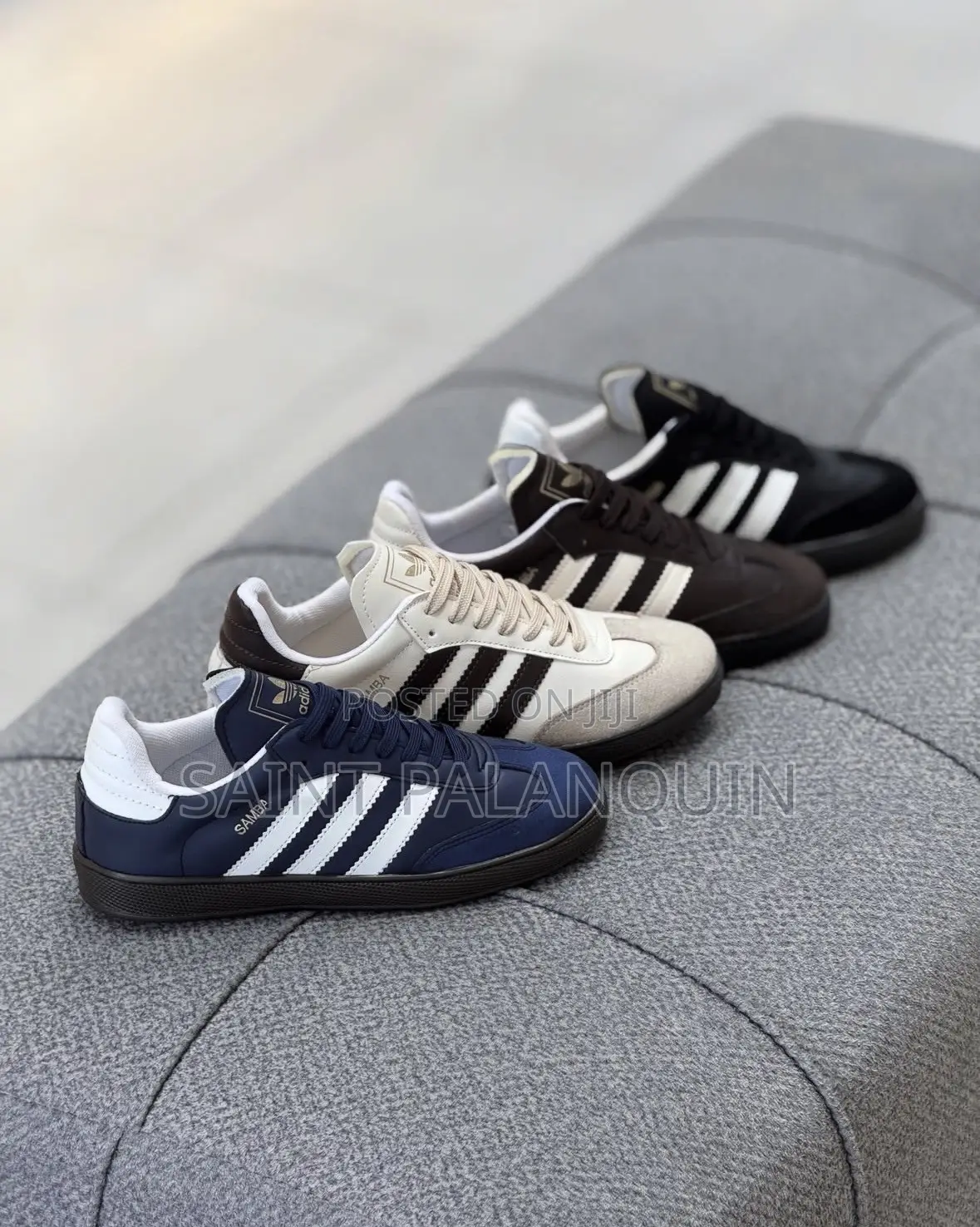 The Adidas Samba Sneakers Featuring a Clean White Leather Upper Paired