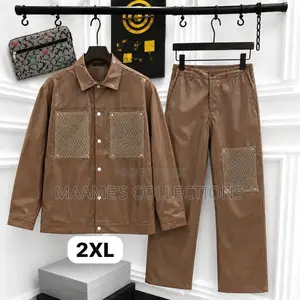 Men’s Leather Jacket Top Down Co-Ord 2 Piece - Set.