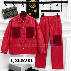 Men’s Leather Jacket Top Down Co-Ord 2 Piece - Set.