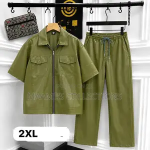 Men’s Leather Jacket Top Down Co-Ord 2 Piece - Set.