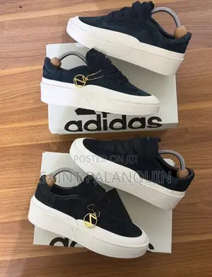 Pair of Black Adidas Labcourt Platform Sneakers