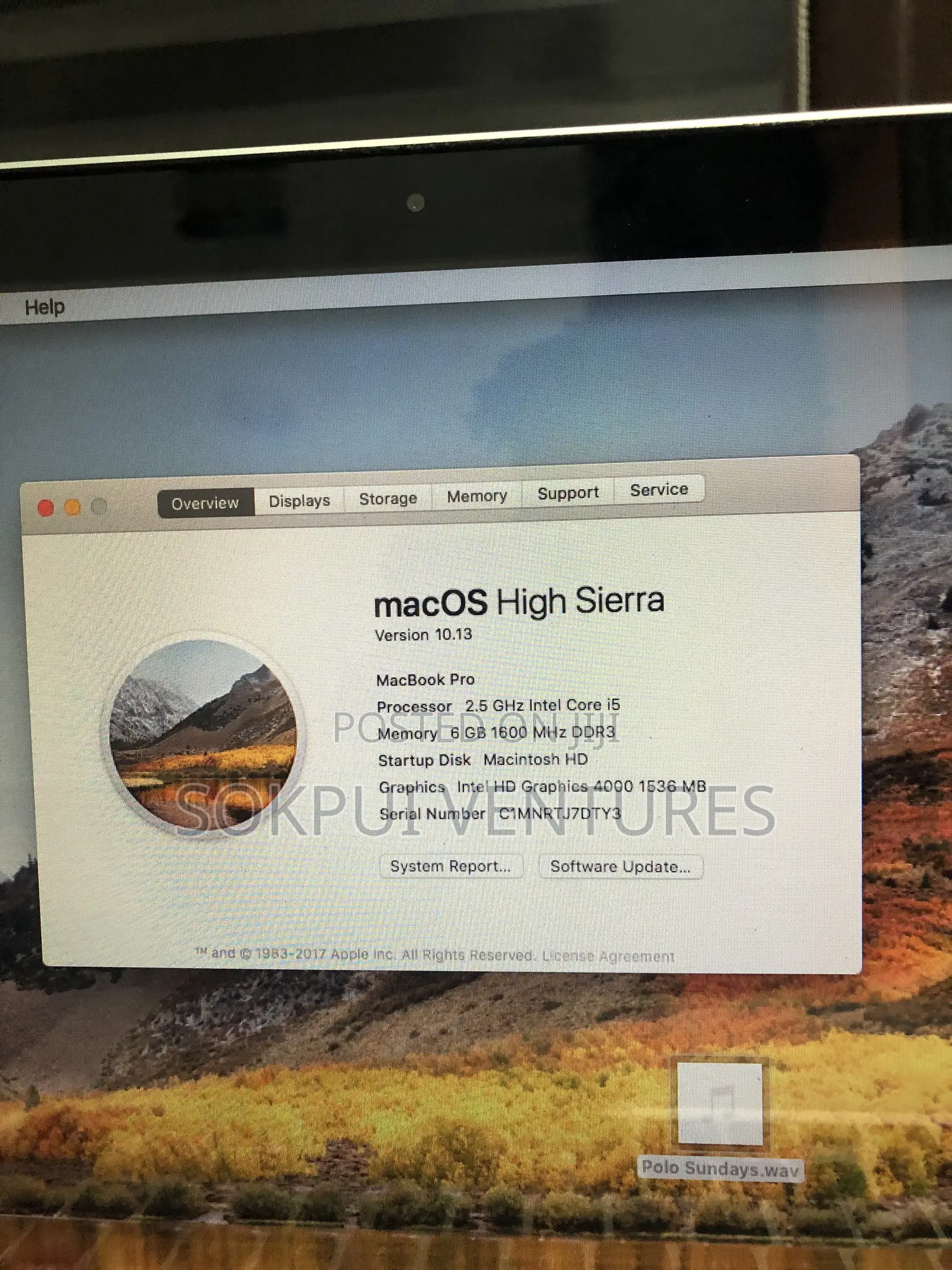 Laptop Apple MacBook Pro 2012 6GB Intel Core i5 HDD 500GB