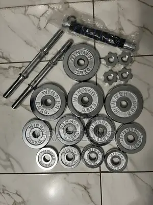 Original Heavy Weighted Chrome Dumbbell and Barbells 50 Kilogram