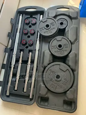 Original Heavy Weighted Chrome Dumbbell and Barbells 50 Kilogram
