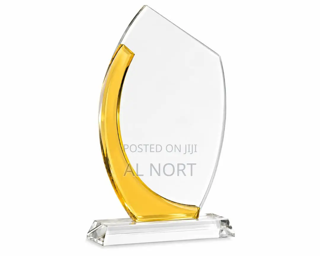 Clear Glass Award Trophy Plaque – Decorative Recognition Award