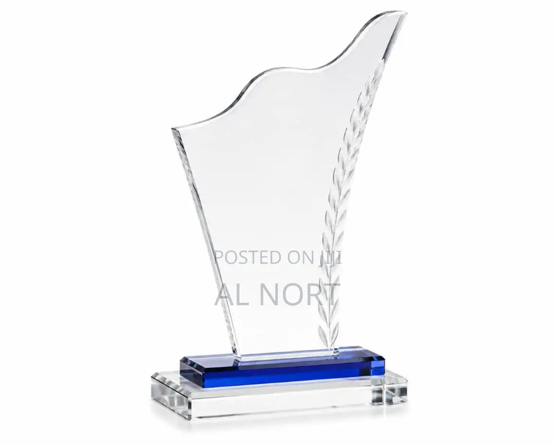 Clear Glass Award Trophy Plaque – Decorative Recognition Award