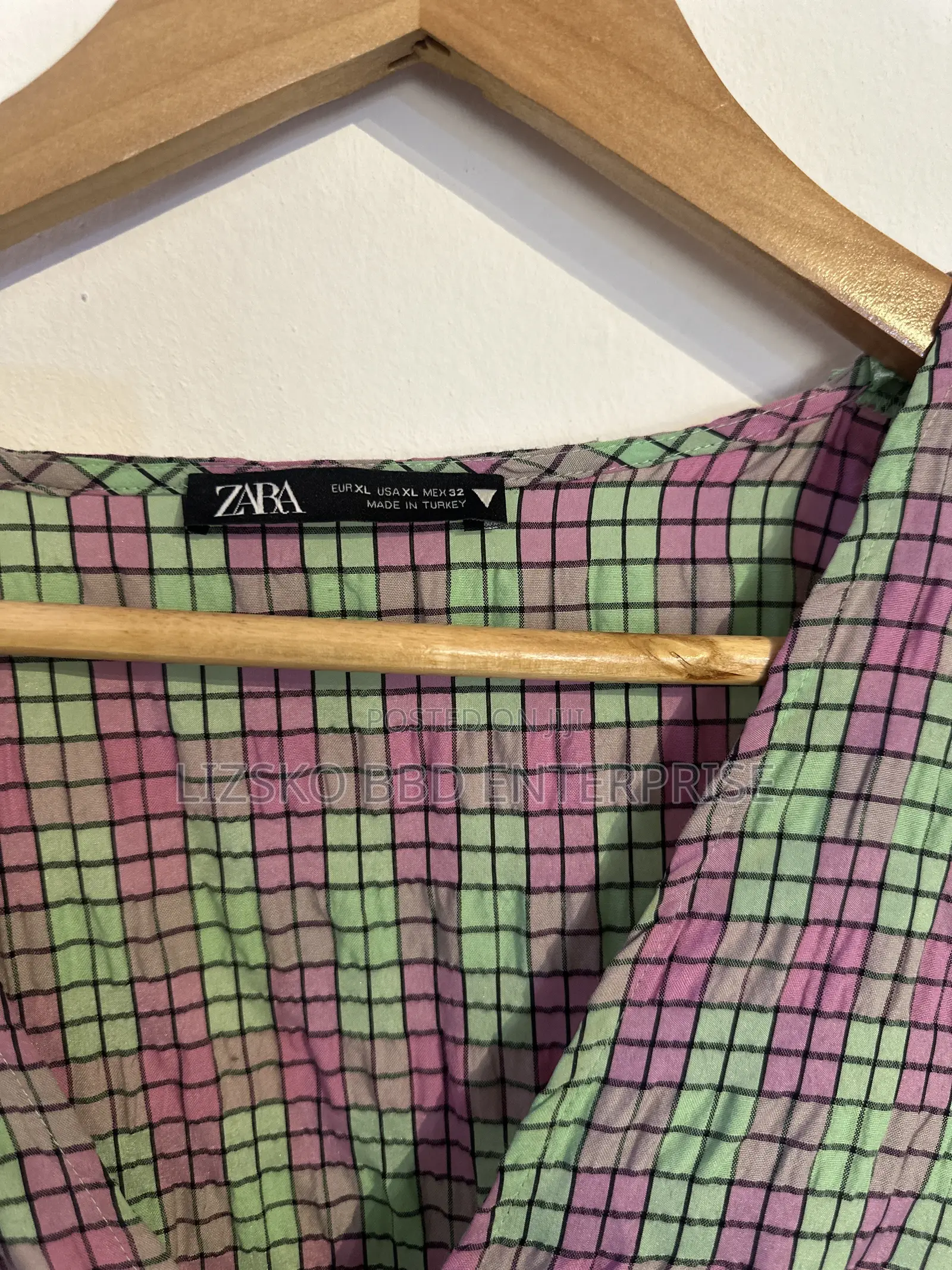 Green & Purple Plaid Mini Dress From Zara