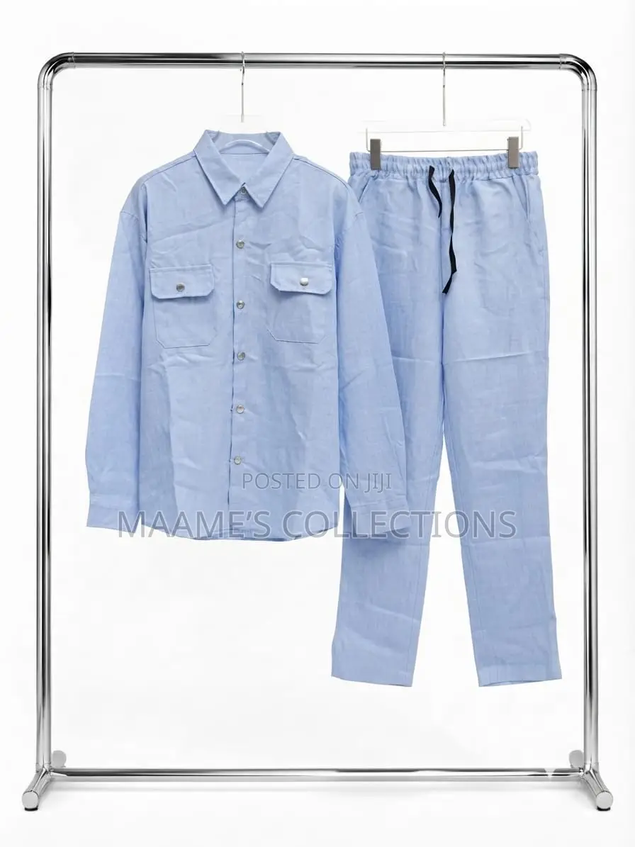 Linen Long Sleeve Top and Down Trousers Co-Ord Set