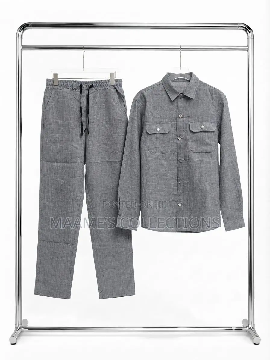 Linen Long Sleeve Top and Down Trousers Co-Ord Set