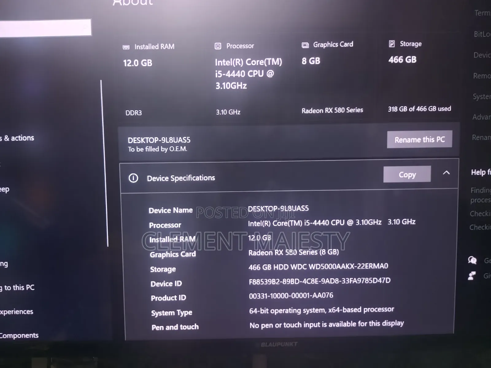 Desktop Computer Acer 16GB Intel Core i5 HDD 500GB