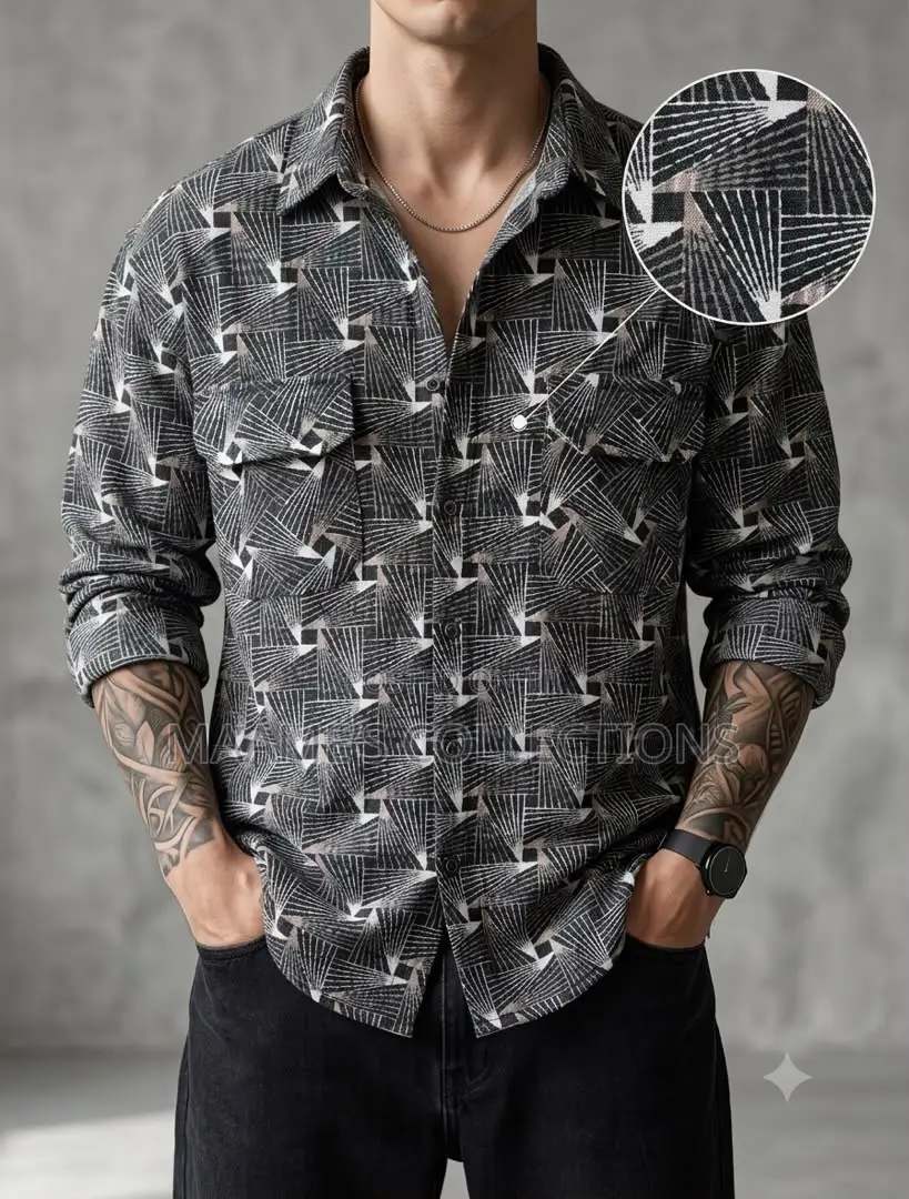 Men’s Plaid Flannel Double - Pocket Long-Sleeve Shirt