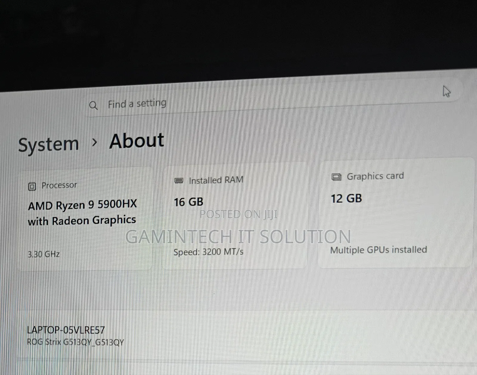 Laptop Asus ROG Strix G15 16GB AMD Ryzen 9 SSD 512GB