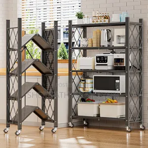 Original 5 Tier Foldable Storage Shelf With Wheels
