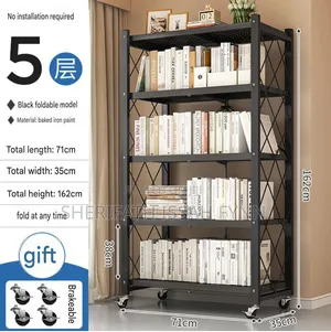 Original 5 Tier Foldable Storage Shelf With Wheels