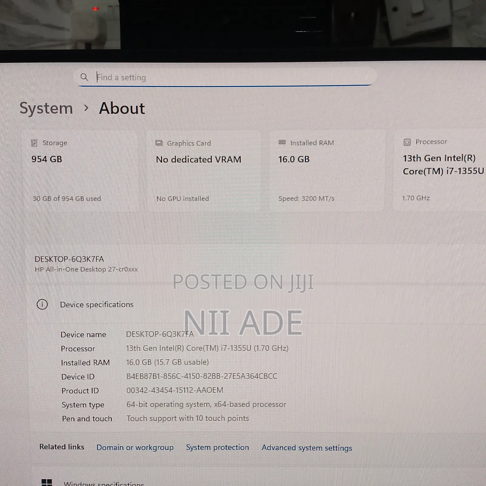 Desktop Computer HP 290 G4 All-in-One 16GB Intel Core i7 HDD 1T